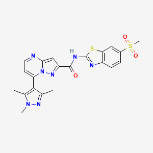 N-[6-(methylsulfonyl)-1,3-benzothiazol-2-yl]-7-(1,3,5-trimethyl-1H-pyrazol-4-yl)pyrazolo[1,5-a]pyrimidine-2-carboxamide