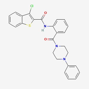 molecular formula C26H22ClN3O2S B4588146 3-chloro-N-[2-(4-phenylpiperazine-1-carbonyl)phenyl]-1-benzothiophene-2-carboxamide 