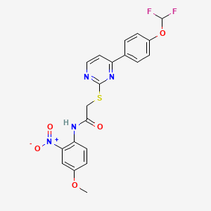 molecular formula C20H16F2N4O5S B4588165 2-({4-[4-(DIFLUOROMETHOXY)PHENYL]-2-PYRIMIDINYL}SULFANYL)-N~1~-(4-METHOXY-2-NITROPHENYL)ACETAMIDE 