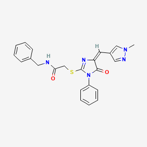 molecular formula C23H21N5O2S B4588188 N-BENZYL-2-({4-[(E)-1-(1-METHYL-1H-PYRAZOL-4-YL)METHYLIDENE]-5-OXO-1-PHENYL-4,5-DIHYDRO-1H-IMIDAZOL-2-YL}SULFANYL)ACETAMIDE 