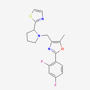 molecular formula C18H17F2N3OS B4588213 2-(2,4-difluorophenyl)-5-methyl-4-{[2-(1,3-thiazol-2-yl)-1-pyrrolidinyl]methyl}-1,3-oxazole 