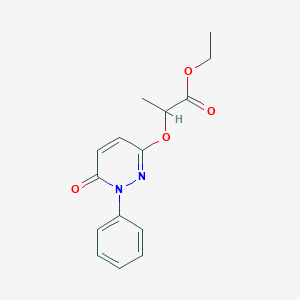 molecular formula C15H16N2O4 B458823 Ethyl 2-(6-oxo-1-phenylpyridazin-3-yl)oxypropanoate CAS No. 37650-49-0