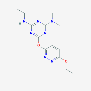 molecular formula C14H21N7O2 B458825 N'-ethyl-N,N-dimethyl-6-[(6-propoxypyridazin-3-yl)oxy]-1,3,5-triazine-2,4-diamine CAS No. 664993-04-8