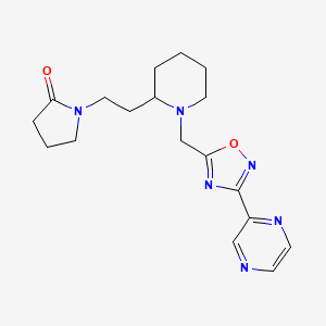 1-[2-(1-{[3-(2-pyrazinyl)-1,2,4-oxadiazol-5-yl]methyl}-2-piperidinyl)ethyl]-2-pyrrolidinone