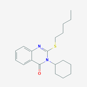 molecular formula C19H26N2OS B458829 3-cyclohexyl-2-(pentylsulfanyl)-4(3H)-quinazolinone 