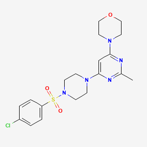 molecular formula C19H24ClN5O3S B4588291 4-{6-[4-(4-Chlorobenzenesulfonyl)piperazin-1-YL]-2-methylpyrimidin-4-YL}morpholine 