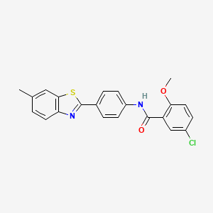 5-chloro-2-methoxy-N-[4-(6-methyl-1,3-benzothiazol-2-yl)phenyl]benzamide