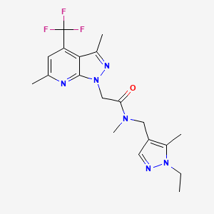 2-[3,6-dimethyl-4-(trifluoromethyl)-1H-pyrazolo[3,4-b]pyridin-1-yl]-N-[(1-ethyl-5-methyl-1H-pyrazol-4-yl)methyl]-N-methylacetamide