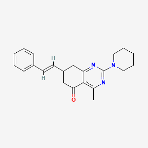 7-((1E)-2-phenylvinyl)-4-methyl-2-piperidyl-6,7,8-trihydroquinazolin-5-one