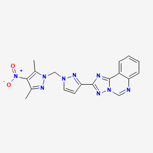 2-{1-[(3,5-dimethyl-4-nitro-1H-pyrazol-1-yl)methyl]-1H-pyrazol-3-yl}[1,2,4]triazolo[1,5-c]quinazoline