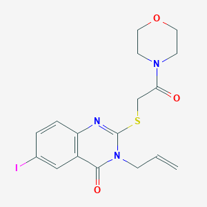 molecular formula C17H18IN3O3S B458838 3-allyl-6-iodo-2-{[2-(4-morpholinyl)-2-oxoethyl]sulfanyl}-4(3H)-quinazolinone CAS No. 664993-05-9