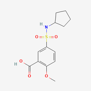 molecular formula C13H17NO5S B4588390 Benzoic acid, 5-[(cyclopentylamino)sulfonyl]-2-methoxy- CAS No. 89704-53-0