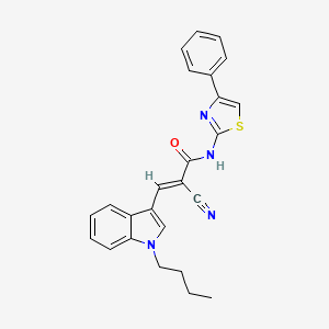 3-(1-butyl-1H-indol-3-yl)-2-cyano-N-(4-phenyl-1,3-thiazol-2-yl)acrylamide