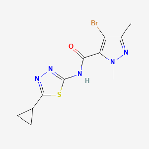 molecular formula C11H12BrN5OS B4588409 4-BROMO-N~5~-(5-CYCLOPROPYL-1,3,4-THIADIAZOL-2-YL)-1,3-DIMETHYL-1H-PYRAZOLE-5-CARBOXAMIDE 