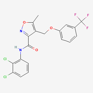 molecular formula C19H13Cl2F3N2O3 B4588411 N-(2,3-dichlorophenyl)-5-methyl-4-{[3-(trifluoromethyl)phenoxy]methyl}-3-isoxazolecarboxamide 