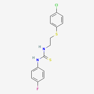 N-{2-[(4-CHLOROPHENYL)SULFANYL]ETHYL}-N'-(4-FLUOROPHENYL)THIOUREA