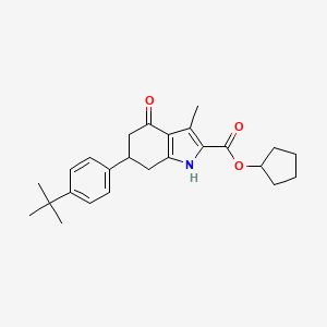 cyclopentyl 6-(4-tert-butylphenyl)-3-methyl-4-oxo-4,5,6,7-tetrahydro-1H-indole-2-carboxylate