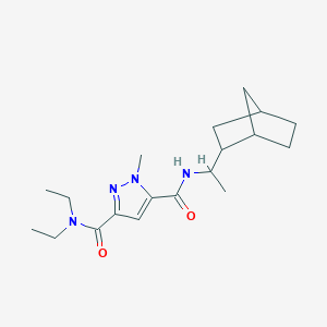 5-N-[1-(2-bicyclo[2.2.1]heptanyl)ethyl]-3-N,3-N-diethyl-1-methylpyrazole-3,5-dicarboxamide