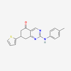 molecular formula C19H17N3OS B4588448 2-[(4-METHYLPHENYL)AMINO]-7-(THIOPHEN-2-YL)-5,6,7,8-TETRAHYDROQUINAZOLIN-5-ONE 