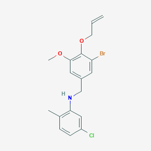 molecular formula C18H19BrClNO2 B4588481 N-[4-(allyloxy)-3-bromo-5-methoxybenzyl]-5-chloro-2-methylaniline 