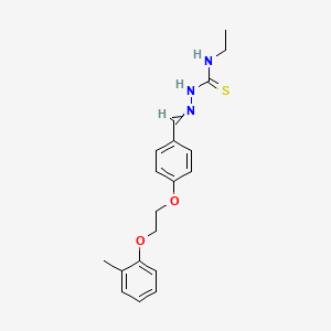 molecular formula C19H23N3O2S B4588498 1-Ethyl-3-[[4-[2-(2-methylphenoxy)ethoxy]phenyl]methylideneamino]thiourea 