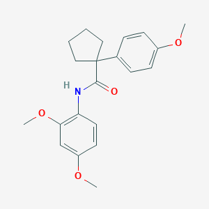 molecular formula C21H25NO4 B458850 N-(2,4-dimethoxyphenyl)-1-(4-methoxyphenyl)cyclopentanecarboxamide 