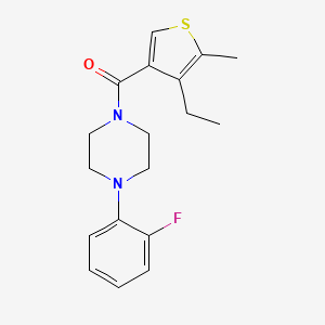 molecular formula C18H21FN2OS B4588506 (4-ETHYL-5-METHYL-3-THIENYL)[4-(2-FLUOROPHENYL)PIPERAZINO]METHANONE 