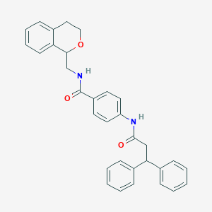molecular formula C32H30N2O3 B458852 N-(3,4-dihydro-1H-isochromen-1-ylmethyl)-4-[(3,3-diphenylpropanoyl)amino]benzamide 