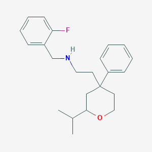 molecular formula C23H30FNO B458853 N-[(2-fluorophenyl)methyl]-2-(4-phenyl-2-propan-2-yloxan-4-yl)ethanamine CAS No. 497248-49-4