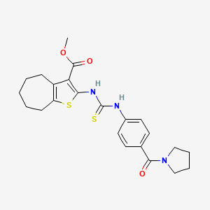 methyl 2-[({[4-(1-pyrrolidinylcarbonyl)phenyl]amino}carbonothioyl)amino]-5,6,7,8-tetrahydro-4H-cyclohepta[b]thiophene-3-carboxylate