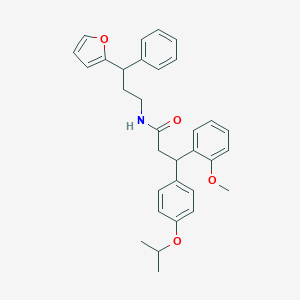 N-[3-(2-furyl)-3-phenylpropyl]-3-(4-isopropoxyphenyl)-3-(2-methoxyphenyl)propanamide