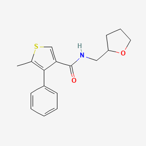 molecular formula C17H19NO2S B4588582 5-methyl-4-phenyl-N-(tetrahydrofuran-2-ylmethyl)thiophene-3-carboxamide 