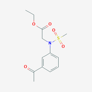 molecular formula C13H17NO5S B4588584 ethyl N-(3-acetylphenyl)-N-(methylsulfonyl)glycinate 