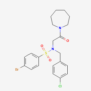 molecular formula C21H24BrClN2O3S B4588609 N-(2-Azepan-1-yl-2-oxo-ethyl)-4-bromo-N-(4-chloro-benzyl)-benzenesulfonamide 