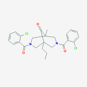 molecular formula C25H26Cl2N2O3 B458861 3,7-Bis(2-chlorobenzoyl)-1-methyl-5-propyl-3,7-diazabicyclo[3.3.1]nonan-9-one CAS No. 664993-55-9
