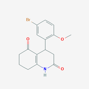 molecular formula C16H16BrNO3 B4588612 4-(5-BROMO-2-METHOXYPHENYL)-1,2,3,4,5,6,7,8-OCTAHYDROQUINOLINE-2,5-DIONE 