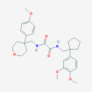 molecular formula C29H38N2O6 B458862 N-{[1-(3,4-dimethoxyphenyl)cyclopentyl]methyl}-N'-{[4-(4-methoxyphenyl)tetrahydro-2H-pyran-4-yl]methyl}ethanediamide 