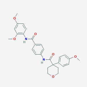 N-[4-[(2,4-dimethoxyphenyl)carbamoyl]phenyl]-4-(4-methoxyphenyl)oxane-4-carboxamide
