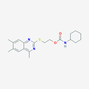 2-[(4,6,7-Trimethylquinazolin-2-yl)sulfanyl]ethyl cyclohexylcarbamate