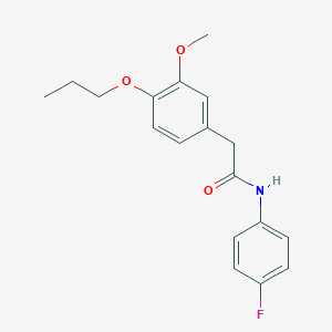 molecular formula C18H20FNO3 B458864 N-(4-fluorophenyl)-2-(3-methoxy-4-propoxyphenyl)acetamide 