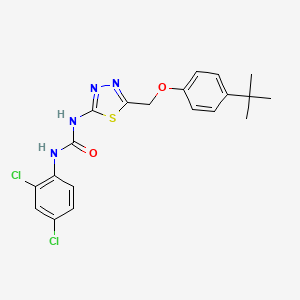 molecular formula C20H20Cl2N4O2S B4588650 1-{5-[(4-Tert-butylphenoxy)methyl]-1,3,4-thiadiazol-2-yl}-3-(2,4-dichlorophenyl)urea 