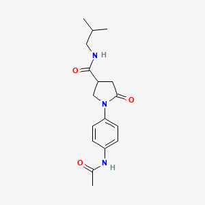 1-[4-(acetylamino)phenyl]-N-(2-methylpropyl)-5-oxopyrrolidine-3-carboxamide