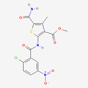 methyl 5-carbamoyl-2-{[(2-chloro-5-nitrophenyl)carbonyl]amino}-4-methylthiophene-3-carboxylate