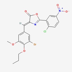 molecular formula C20H16BrClN2O6 B4588681 4-(3-bromo-5-methoxy-4-propoxybenzylidene)-2-(2-chloro-5-nitrophenyl)-1,3-oxazol-5(4H)-one 