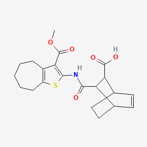 3-{[3-(methoxycarbonyl)-5,6,7,8-tetrahydro-4H-cyclohepta[b]thiophen-2-yl]carbamoyl}bicyclo[2.2.2]oct-5-ene-2-carboxylic acid