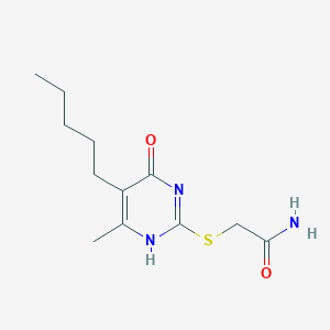molecular formula C12H19N3O2S B458872 2-[(6-methyl-4-oxo-5-pentyl-1H-pyrimidin-2-yl)sulfanyl]acetamide 