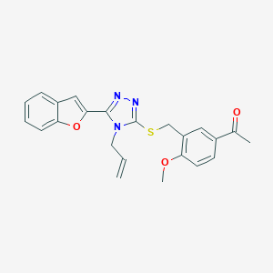 1-[3-[[5-(1-Benzofuran-2-yl)-4-prop-2-enyl-1,2,4-triazol-3-yl]sulfanylmethyl]-4-methoxyphenyl]ethanone