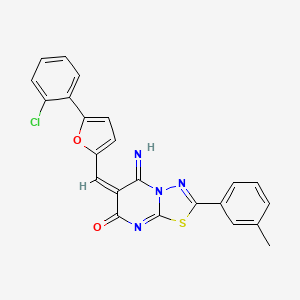 molecular formula C23H15ClN4O2S B4588812 (6E)-6-[[5-(2-chlorophenyl)furan-2-yl]methylidene]-5-imino-2-(3-methylphenyl)-[1,3,4]thiadiazolo[3,2-a]pyrimidin-7-one 