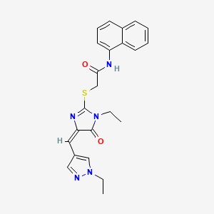 molecular formula C23H23N5O2S B4588823 2-({1-ETHYL-4-[(E)-1-(1-ETHYL-1H-PYRAZOL-4-YL)METHYLIDENE]-5-OXO-4,5-DIHYDRO-1H-IMIDAZOL-2-YL}SULFANYL)-N-(1-NAPHTHYL)ACETAMIDE 