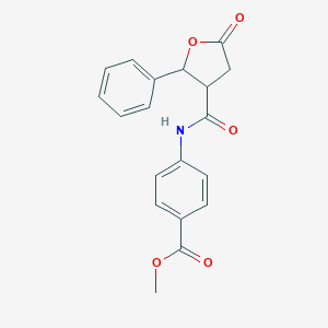molecular formula C19H17NO5 B458886 Methyl 4-[(5-oxo-2-phenyloxolane-3-carbonyl)amino]benzoate CAS No. 723254-58-8